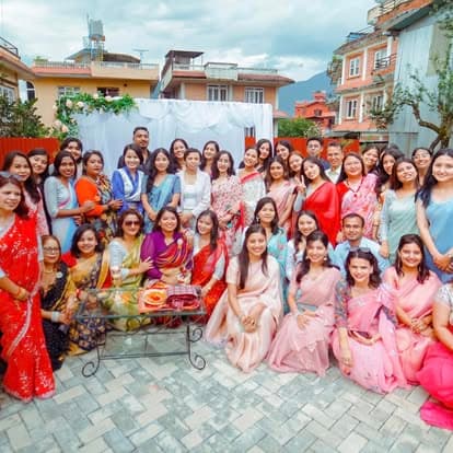 The full Naman family — staff and residents — for the 6-year anniversary group photograph