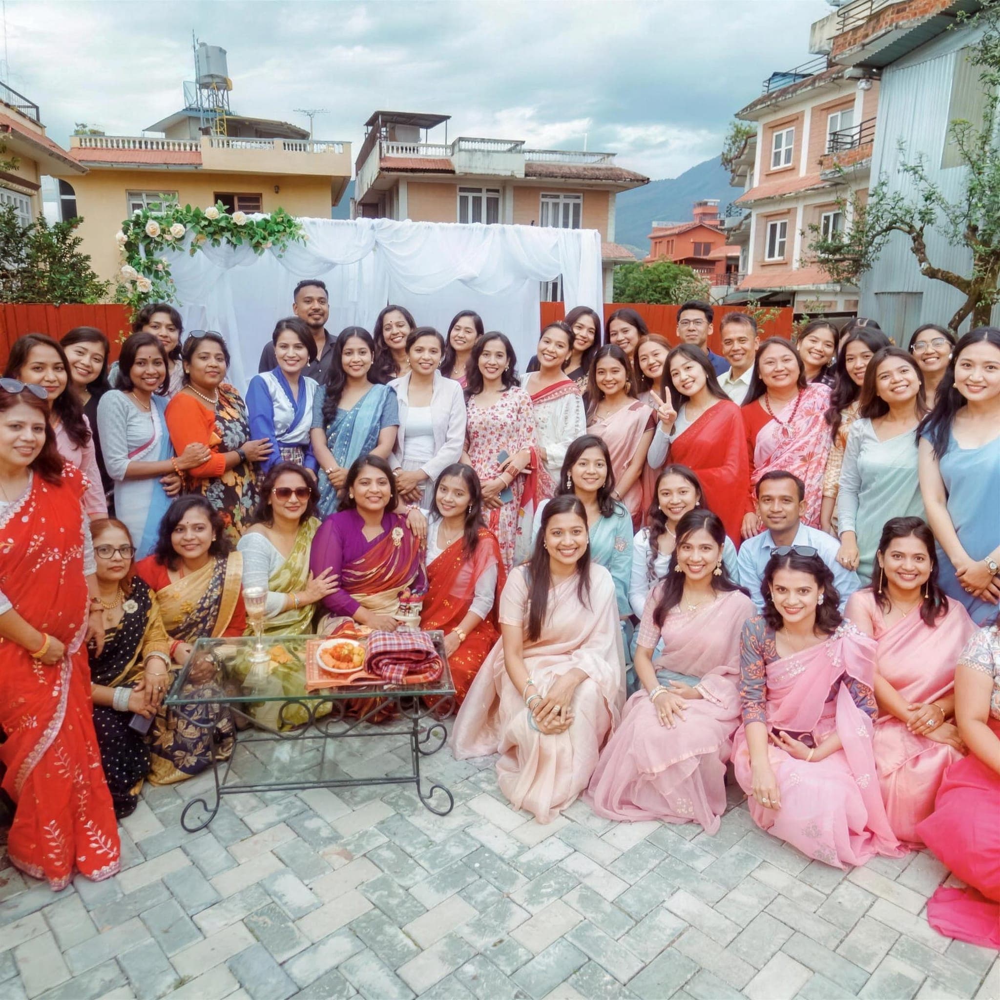 Residents and staff together at a Naman anniversary celebration